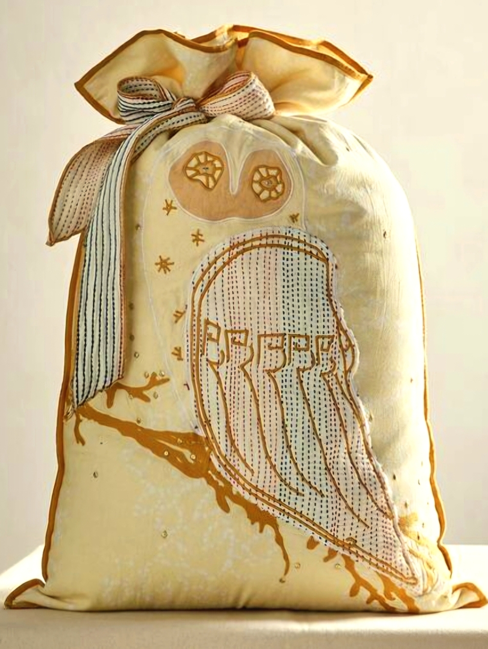 NEW Free People Gift Bag HAND MADE With a Hand-Embroidered.